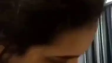 Naughty lady shoots her blowjob MMS fucking a dick